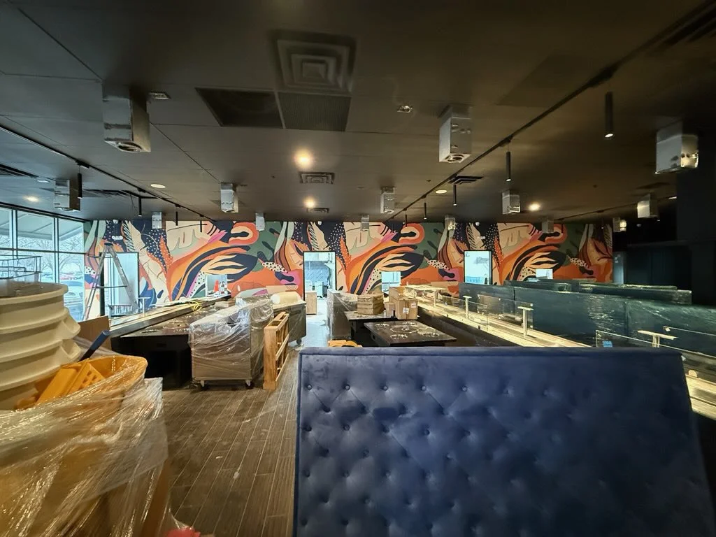 Commercial wallpaper installation