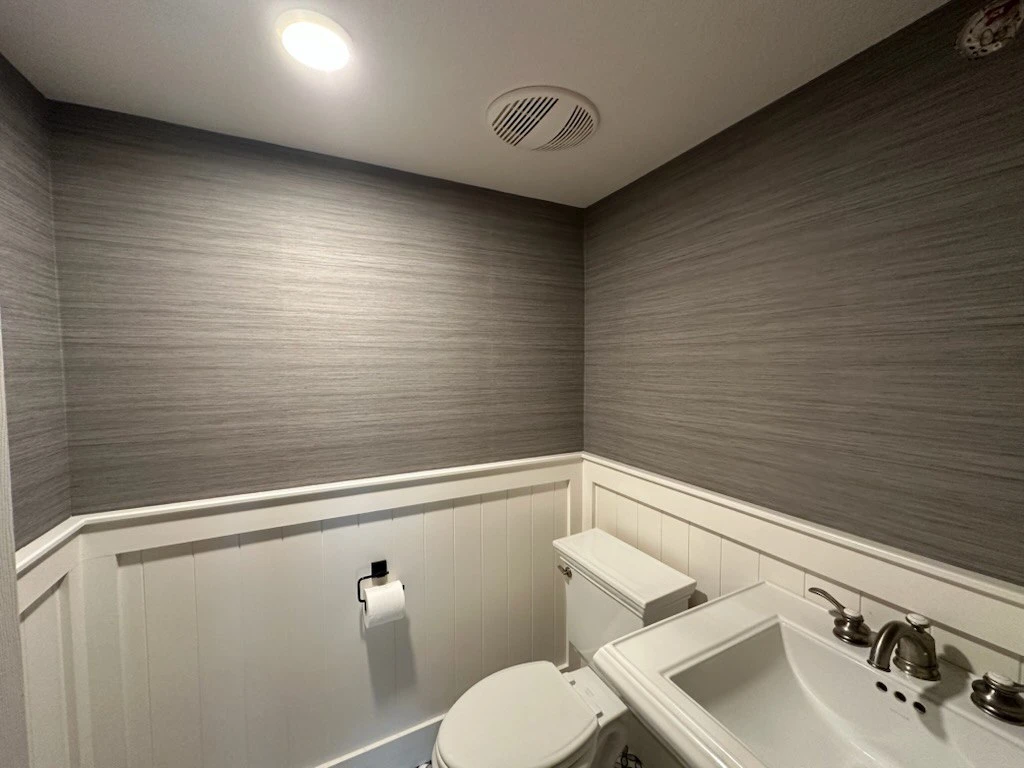 Modern geometric wallpaper in Dallas residence