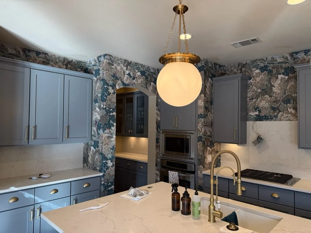 Elegant residential wallpaper in Dallas home